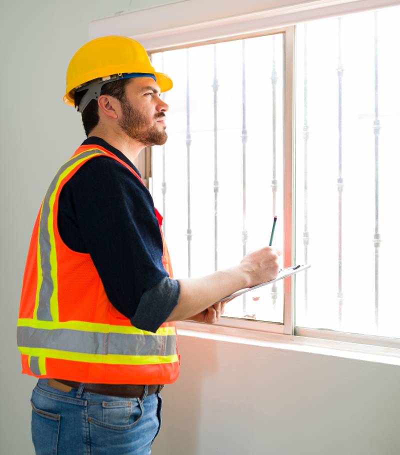 Carpenters working with heavy machines